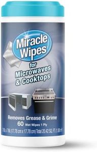 MiracleWipes for Microwaves and Cooktops, Easily Removes Food and Grime Buildup, Safe and Convenient Stove Top Cleaner, Great for Home and Kitchen Use - 60 Count