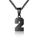 Number Necklace for Boy Black Athle