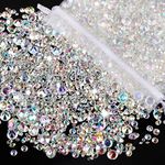 Scatter Crystals, 4000 Pcs Wedding Table Decorative Crystals, Acrylic Diamonds for Crafts, Colorless Sparkle Rhinestones for Table Decoration, Vase Filler, Confetti (3mm, 6mm, 10mm) (Ab Color)