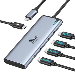 LIONWEI USB C Splitter Dual Monitors for MacBook Pro, 2USB-C Video Output 4K@60Hz, 10Gbps Data Transfer, 100W PD Charging, Dual Monitor Adapter Dongle for USB C Monitor, Windows, MacBook Pro/Air