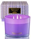 96NORTH Luxury Lavender Soy Candle | Large 3 Wick Jar Candle | Up to 50 Hours Burning Time | 100% Natural Soy Wax | Relaxing Aromatherapy | Housewarming Gift for Women and Men