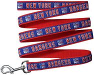 Pets First NHL New York Rangers Leash for Dogs & Cats, Walk Cute & Stylish! The Ultimate Hockey Fan Leash!, Large (6 ft Long x 1 in Width) (NYR-3031-LG)