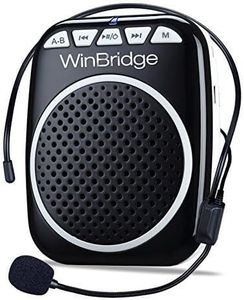 WinBridge WB001 Rechargeable Ultralight Portable Voice Amplifier Waist Support MP3 Format Audio for Tour Guides, Teachers, Coaches, Presentations, Costumes, Etc.-Black