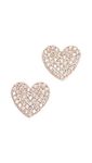 kate spade new york Pave Heart Rose Gold Stud Earrings