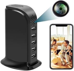 Mini USB Charger Spy Hidden Camera WiFi, 1080P HD Wireless USB Charger Spy Camera 5-Port USB Hub with Loop Recording and Motion Detection for Home Security, Remote Control Support Android/iOS