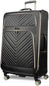 Kenneth Cole Reaction Chelsea 20" Polyester-Twill Expandable, Black, 2pc Bundle (Underseater+Backpack), Chelsea Luggage Chevron