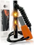 aZengear Camping Flint and Steel Fire Starter, 10x100mm (0.4x4in) Ferro Rod, HSS Striker, Paracord, Waterproof Outdoor Survival Kit