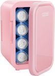 Iceman Portable Mini Fridge – Fits 8 x 12 oz Cans, Cooler and Heater Mini Fridge for Bedroom, Car, Office, Dorm and Skincare, AC/DC Car Plug-Compatible - Pink