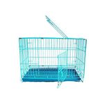 30''Double Door Folding Metal cage with Removable Tray and paw Protector for Dogs,Cats and Rabbits - Central Fish Aquarium (Blue)