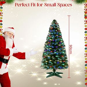 HOMION 3ft Fiber Optic Christmas Tree – Pre-Lit Holiday Decoration