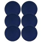 Wood Grip | Lids for Pyrex and Anchor Round Glass Containers | Lids For Pyrex Glass Containers | Replacement Lids (Blue, 4 Cups, 6 Pack)