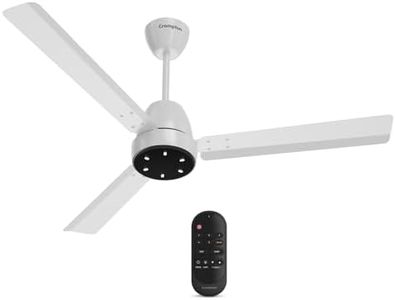 Crompton Energion Niteo 1200 mm BLDC Ceiling Fan | Warm Ambient LED Indicators | Remote Control | BEE 5 Star Energy Rating | Superior Air Delivery | 4 Year Manufacturer Warranty | Silver White