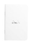 RHODIA 119151C - White Piqué Notebook - 7.5 x 12 cm - Small Squares - 48 pages - Clairefontaine White Paper 80 g/m - Soft, resistant and waterproof coated card cover - Classic