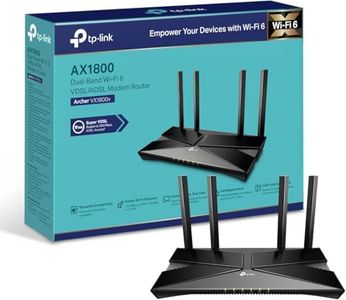 TP-Link AX1800 Dual-Band Wi-Fi 6 Gigabit VDSL/ADSL Modem Router, 1201 Mbps/5 GHz, 574 Mbps/2.4 GHz, 1× USB 2.0，2×2MU-MIMO, VoIP Support, TP-Link Tether App, Versatile Connect (Archer VX1800v)