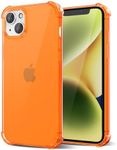 Svanove for iPhone 14 Case & iPhone 13 Clear, Neon Bright Vibrant Color, Transparent Jelly Protective Silicone Phone Case Design for Women Girly Cute, Thin Slim Soft Flexible TPU Bumper, Neon Orange