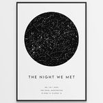 Custom Star Map Print - Night We Met - Anniversary Gift Romantic - Night Sky Constellation Print Personalised