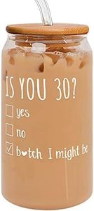 30th Birthday Gifts for Her - Happy 30th Birthday Decorations for Women - Funny 30 Birthday Gifts for Women - 30 Year Old Birthday Gifts for Women, Wife, Sister, Best Friend, Coworker - 16Oz Can Glass