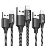 RAVIAD iPhone Charger Cable, Lightning Cable [3Pack 2M, MFi Certified] iPhone Charger Nylon Braided Fast iPhone Charging Cable Lead for iPhone 14 13 12 11 Pro Max XR XS X 8 7 6s Plus 5s SE 2020-Black