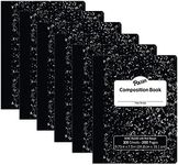 Composition Book, Black Marble, 3/8" Ruled w/Margin, 9-3/4" x 7-1/2", 100 Sheets Per Book, Pack of 6