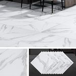 Livelynine 32-Pack Grey and White Flooring Peel and Stick Floor Tile Waterproof Marble Vinyl Floor Tiles Bathroom Kitchen Living Room Bedroom Laminate Flooring Stick on Floor Covering Linoleum 12X12"