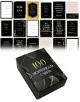 Better Office Products 100 Encouragement Quote Cards, Famous Inspirational Quotes, All Unique Designs, Elegant Black & Gold Motif, Motivational Card Deck, 2.5" x 3.5" (Playing Card Size)