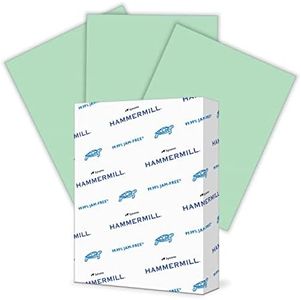 Hammermill Colored Paper, 20 lb Green Printer Paper, 8.5 x 11-1 Ream (500 Sheets) - Made in the USA, Pastel Paper, 103366R