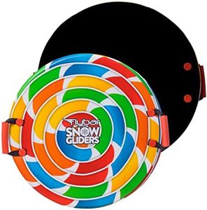 Flybar Kids 26" Rainbow Swirl Foam Saucer Disc Snow Sled with Slick Bottom & PE Core Build for Boys and Girls Ages 6+, Holds Up to 110 Lbs