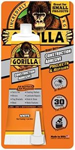 Gorilla Heavy Duty Construction Adhesive, 2.5 Ounce Squeeze Tube, White, (Pack of 1)