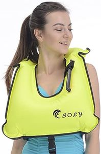 SOLY Inflatable Snorkel Vest Kid, Snorkeling Vest Adjustable Light Snorkeling Jackets for Diving Low Impact Water Sports Safety for for Children 20-60 lbs(Green Kid)