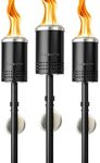 Solo Stove Mesa Torch, 3 Pack | Backyard Torches for Outside, 5 hr Burn Time, Cold-Rolled Steel, Incl. 3 Torches, 3 Ground Stakes, 3 Fuel Funnels, 9 Wicks, Adjustable Height: 37.75-52.5 in