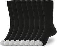 WANDER Women's Athletic Crew Socks 8 Pairs Cushion Running Sport Wicking Cotton Socks for Women 7-10/10-14(Shoe Size :7-10, 8 Pairs Black)