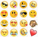 Temporary Emoticon Smiley Face Tattoos - 16 Assorted Emoticon Styles - Fun Gift, Party Favors, Party Toys, Goody Bag Stuffers, Easter Egg Stuffers 2" 144 Pack