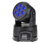 Docooler 70W 7LED RGBW 4 in 1 LED Stage Wash Light Moving Head Stage Lighting 9/14 Channel DJ Club Disco Party Lighting