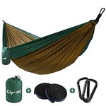 Glymnis Camping Hammock 300 X 200cm for 2 Person Nylon Lightweight Portable Double Hammock with Straps for Camping Backpacking Beach Garden
