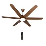 OCECO Helico Ultimate Smart Control 1200mm BLDC Motor 5-Star Rated Brown Ceiling Fan with Remote Operation and LED Indicators for Cooling Bliss Saves Upto 65% Energy Backed by Reliable 3-Year Warranty