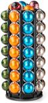 Bagoo Coffee Pod Carousel Holder for Nespresso Vertuoline 360 Degree Rotation with Central Additional Storage Vertuo Capsules (56+)