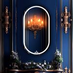 NEVEX Capshul Wall Mounting Led Mirror with Bathroom,Light Mirror for Wash Besin,Size 17.5X23.5 inch|Mirror with Light 3 Tone (Cool White, Natural White, Warm White).