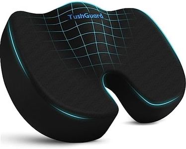 TushGuard Seat Cushion, Office Chair Cushions, Car Seat Cushion, Non-Slip Sciatica & Back Coccyx Tailbone Pain Relief Chair Pad, Memory Foam Butt Pillow for Computer Desk, Office Chair