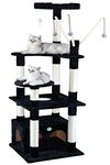 Go Pet Club 65.5-Inch Black Cat Tree Toy F3031