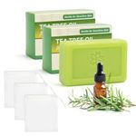 3 PCS Tea Tree Antifungal Soap Bar, Tea Tree Oil Soap for Face Body Hand - Fights Acne, Relieves Fungal Skin, Controls Oil, Clears Pores, Prevents Breakouts, Soothes Fresh Skin (3, Green-B)