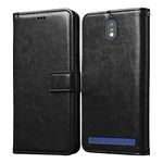 Casotec Flip Cover for Jio Phone Next | Premium Leather Finish | Inbuilt Pockets & Stand | Flip Case for Jio Phone Next (Black)