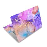 Laptop Decal Sticker Skin Cover, 11.6”12" 13" 13.3" 14" 15" 15.4" 15.6 inch Laptop Netbook Vinyl Skin Sticker Cover Art Notebook PC Protector (2 Wrist Pad Skins), Removable Reusable, Purple Marble