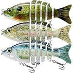 TRUSCEND Fishing Lures for Bass Trout, Swimbaits for Bass Fishing, Segmented Multi Jointed Swim Baits, Slow Sinking Swimming Lures for Freshwater Saltwater, Fishing Gear Lure Kit, Fishing Gifts