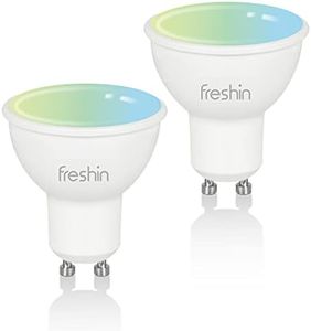 Smart Spotlight FRESHIN GU10 RGBCW WiFi LED Downlight Multicolor Lights Dimmable Changing 2.4Ghz Only, Compatible with Alexa, Google Home, No Hub Required (2)