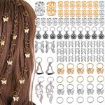 BDSHUNBF 90 Pieces Hair Beads, Hair Jewelry, Hair Accessories, Hair Cuffs, Dreadlocks Hair Beads, Hair Rings, for Braids Decorations, Gril Women Men Hip Hop, Braiding Hair