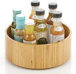 mDesign Lazy Susan Turntable Bamboo Spinner for Kitchen Cabinet, Pantry, Fridge, Cupboards, or Counter, Fully Rotating Organizer for Food, Spices, or Condiments, 11.5" Round, Echo Collection, Natural