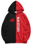 The SV Style Cotton Sxv Style Akatsuki Printed Hooded Half Black And Half White Unisex Regular Hoodie_Small