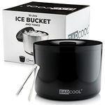 Barcool Ice Bucket with Lid and Ice Tongs | 10 Litre | Round & Double Walled Insulation | Perfect for Home Bars, Pubs, Restaurants, BBQs and Picnics (Black)