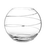 Diamante Sphere Vase with Hand Cut Swirl with Swarovski crystals- Decorated Round vase Globe Fish Bowl Shape Ideal for Bouquets and Other Decorations - 20cm
