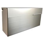 Plugsharge Modern Design Brushed Stainless Steel Mailbox for Walls, Heavy Duty Wall Mounted Mailbox - 14.5'' x 3.75'' x 7.1'' Rust Proof Steel Dropbox with Rainproof Design, Silver